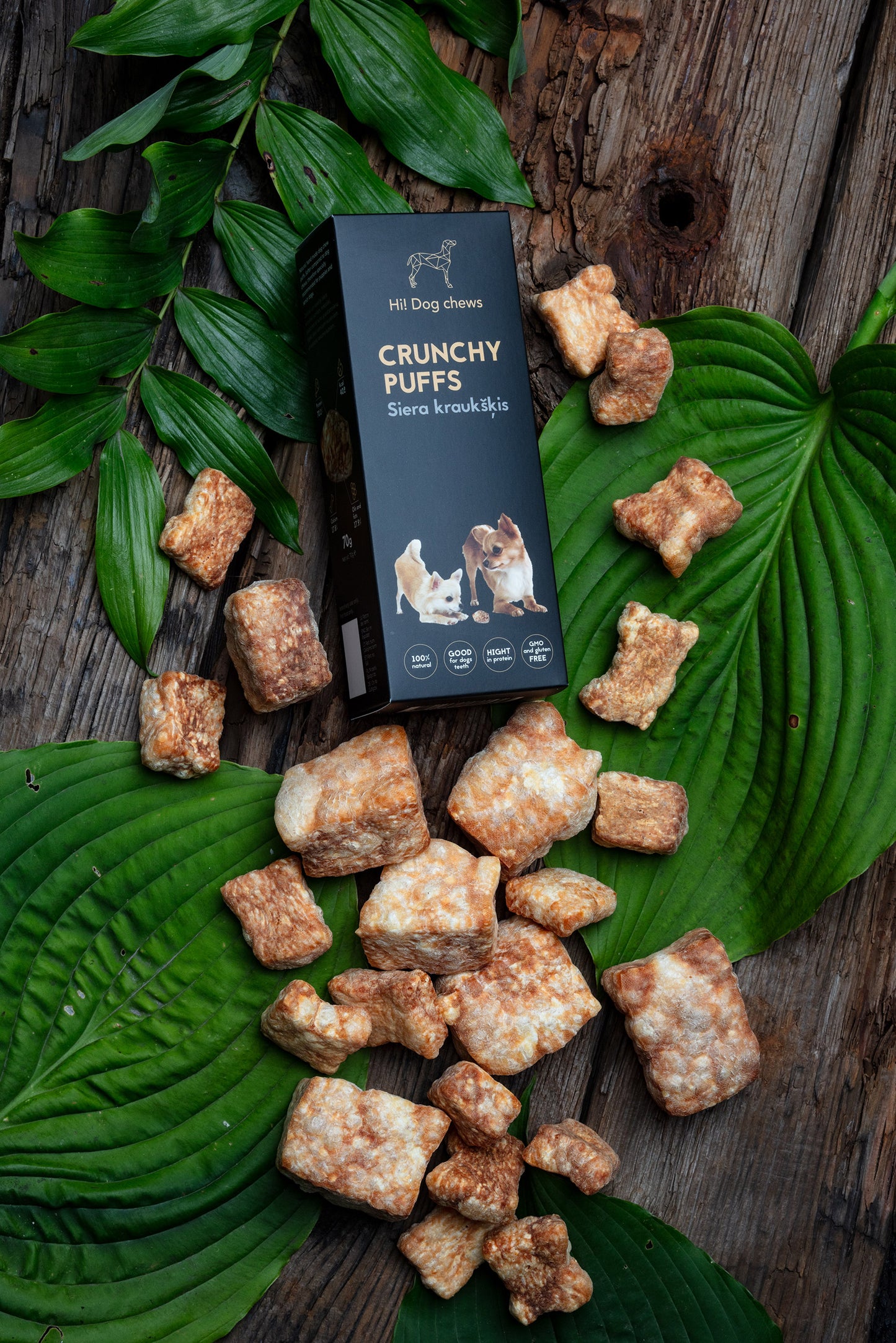 Crunchy Puffs – Jako Sūrio Skanėstai (Minkšti „Kukurūzai“) Šunims