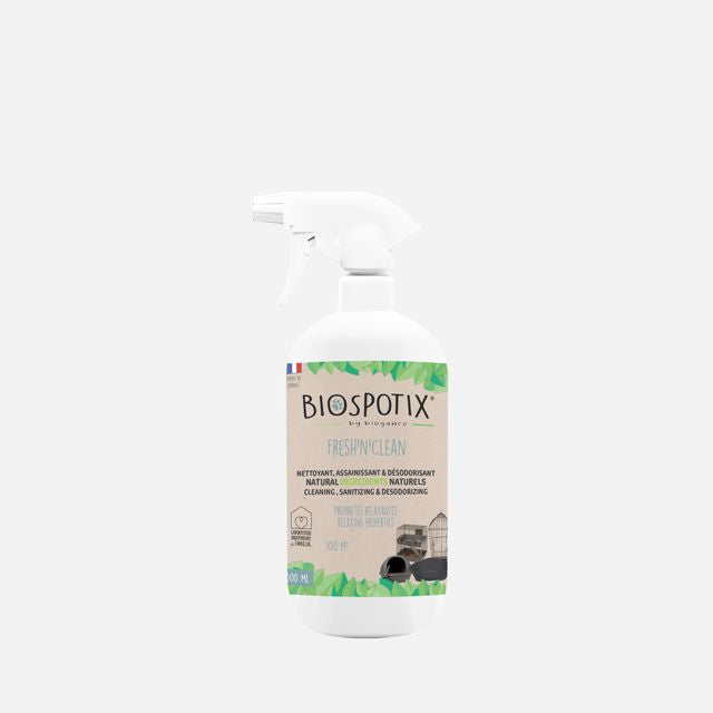Biospotix Fresh’n’Clean valantis ir dezinfekuojantis purškalas šunų guoliams, narvams, tualetams
